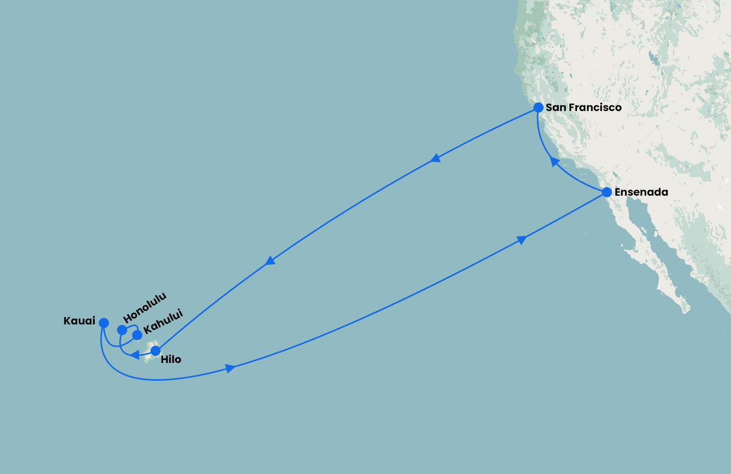 Las Vegas, San Francisco Hawaiin Explorer With Ruby Princess